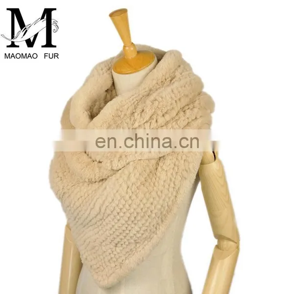 2015 High Quality Market Sell Luxury Brand Hand Knitted Rex Rabbit Fur Scarf Winter photo-4
