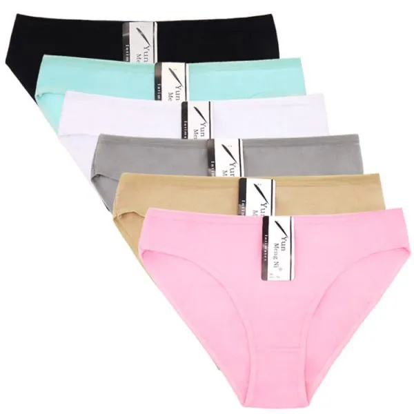Yun Meng Ni Sexy Underwear Plain Colors Soft Cotton Women Panties Hipister Daily Lingerie photo-3