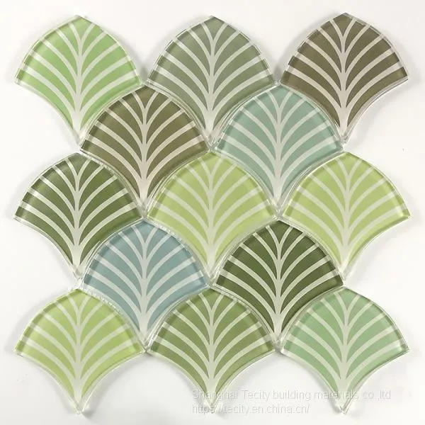 Crystal Mosaic Glass Inkjet Tile China Manufacturer Sector Shape photo-4