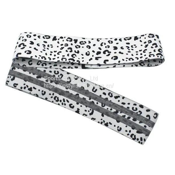 Leopard Printing Hip Circle Fabric Latex Resistance Bands photo-2
