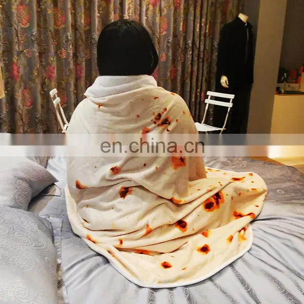 7 Foot Diameter 84 Inches 300 GSM Fabric Plush Giant Tortilla Novelty Adult Burrito Style Blanket photo-3