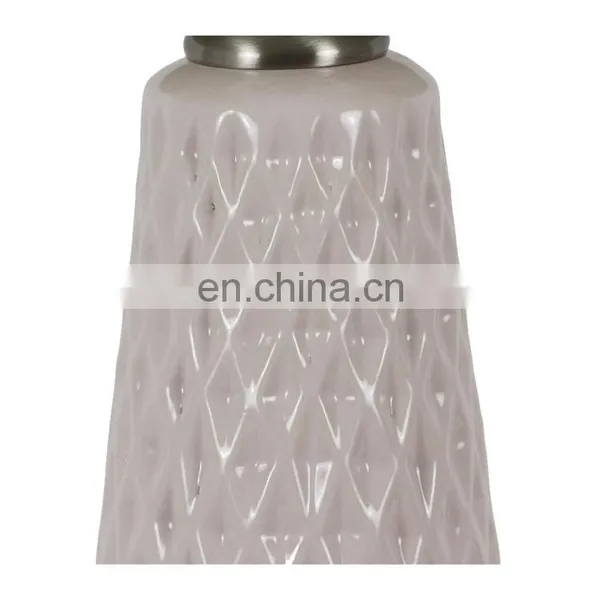 Light Gray Custom Ceramic Base Cheap Hotel Table Decoration Light Bedside Ceramic Lamps for Office Home Decor photo-2