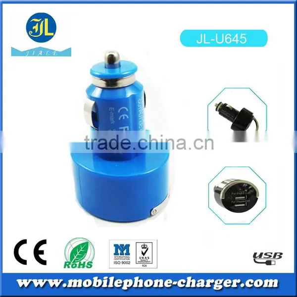 Novel and Fashion Design 12V Socket 5V 3.1A Dual Usb Car Charger With Key Ring and Led Light photo-2
