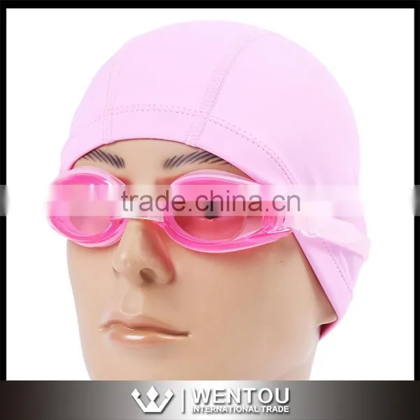 2016 New Protect Ears Long Hair Elastic Waterproof PU Fabric Sports Swimming Cap Quality Choice photo-3