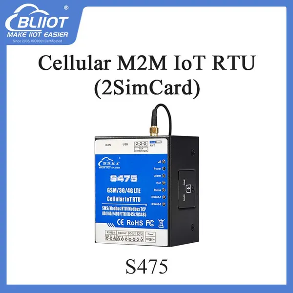 GSM/3G/4G Modbus RTU S475 With 8DI 6AI 4Relay TH 2RS485 RJ45 for IoT Applications photo-5