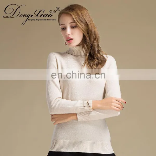 Factory Made Pure Cashmere High Neck Long Sleeve Heavy Cashmere Sweater Women 2018 photo-2