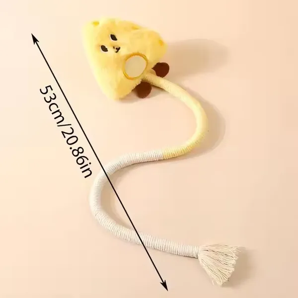 Eco-Friendly Cotton Pet Bite Rope Interactive Dog and Cat Chew Toy Plush Teaser Stick Plush Chew RopeToy With Catnip for Cats photo-5