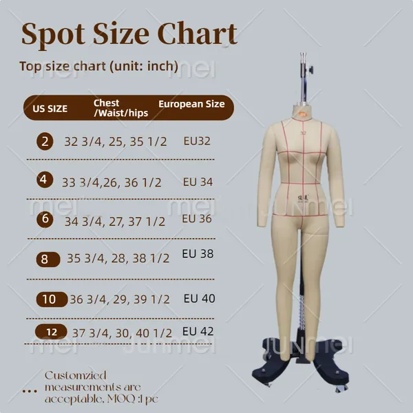 Industrial-Grade Size 32 Dress Form (Europe & US) - Adjustable Shoulders, Factory Direct & Instant Stock photo-4