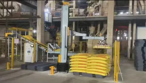 Adjustable Box Palletizer Fixed Type Stacker Crane Single Column Palletizer 450 bags per hour