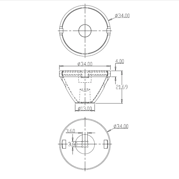 Led Stadium Light Lens, 34mm in Diameter, 3535 High-power, 3-degree Led Lens photo-3
