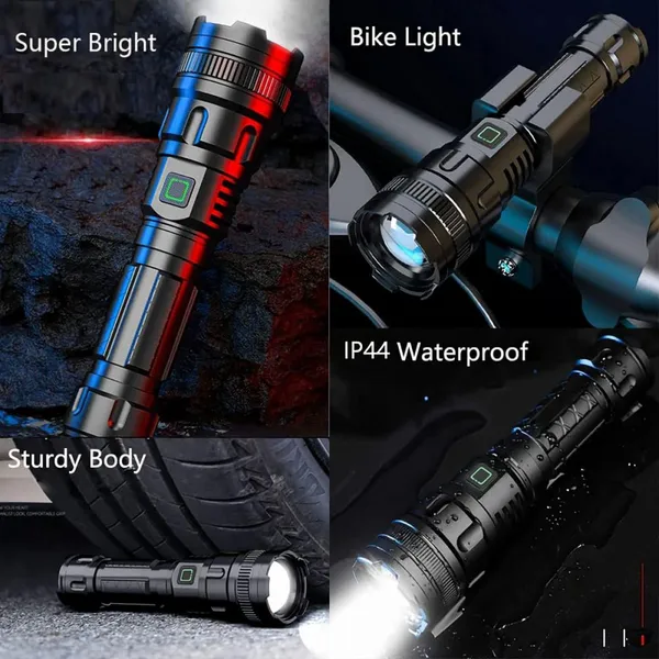 Charging Zoom Strong Light Flashlight Outdoor Lighting Waterproof Aluminum Alloy Flashlight Portable Home Use photo-3