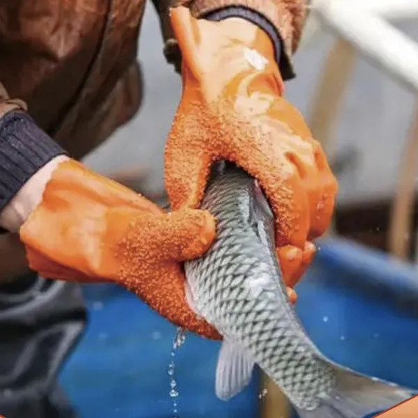 PVC Latex Anti Slip, Oil Resistant, Chemical Resistant Gloves for Fisherman