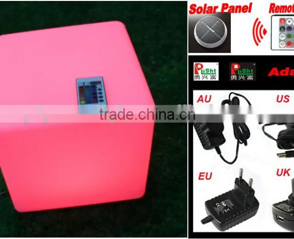 12"Solar LED Light Decotative Cube With Remote Control YXF-3030S photo-3