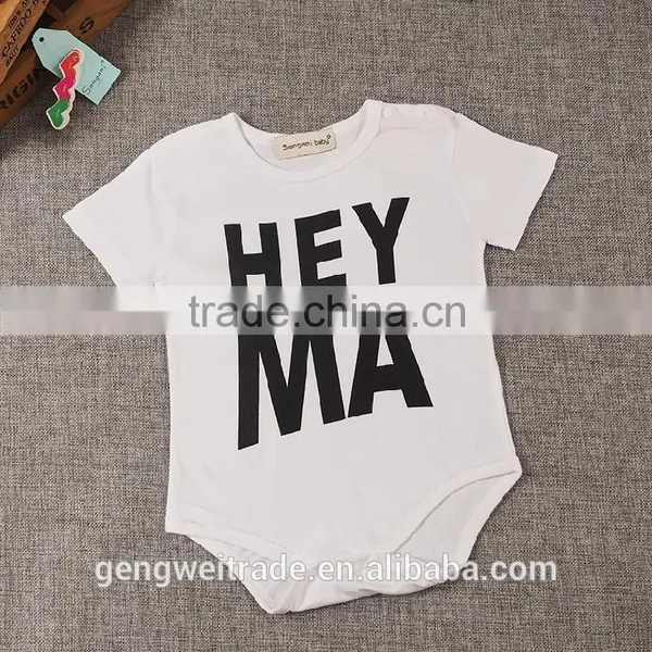 2016 New Design Ins HEY MA Baby Romper Plain White Children Clothes Toddlers Romper Suit photo-5