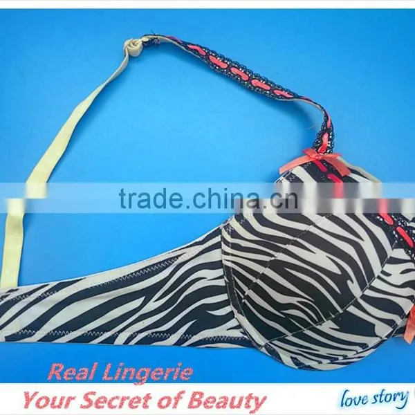 Fashion Plus Size Bra Set, Sexy Zebra Printed Microfiber photo-5