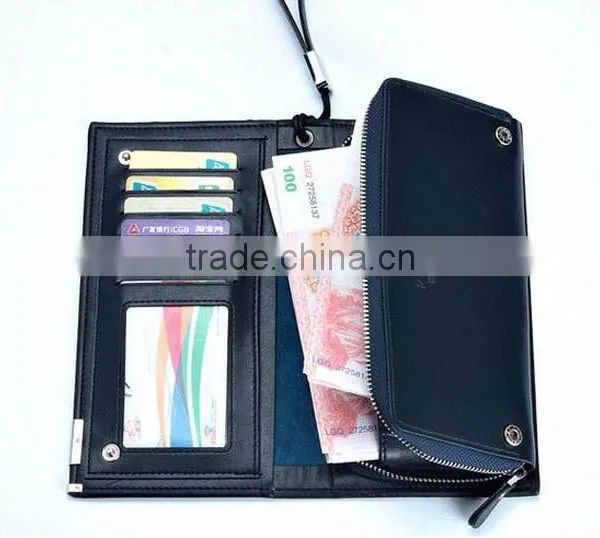 New Arrival 4 Colors Multi-fonction Check Grain Money Clip Wallet Leather For Phone Purse photo-4