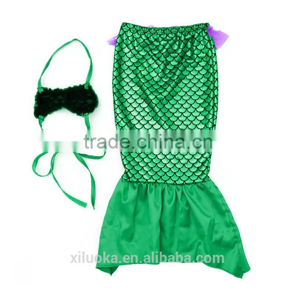 High Quality Cosplay Girls Blue Green Bikini Mermaid Tail With Monofin Swimsuit photo-2