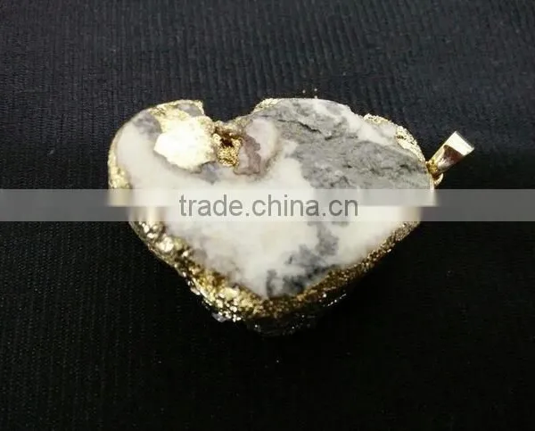 Stunning Gold Electroplated Druzy Pendant High Quality With Gold Plated on Edged, Brazil Druzy Agate Pendants photo-3