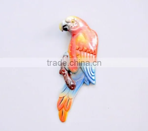 Colorful 5 Inch Plastic Pearl Powder Flat Parrot Animal Fridge Magnet, Animal Homes Craft, Decorative Magnets photo-2