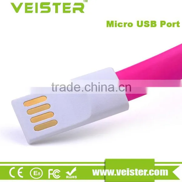 Veister Magnet Charge & Sync Cable Micro 5 Pin USB 6mm Flat 2.4A Portable Cable photo-4