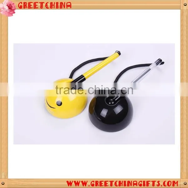 Round Smile Face Base Plastic Table Pen Desk Pen photo-6
