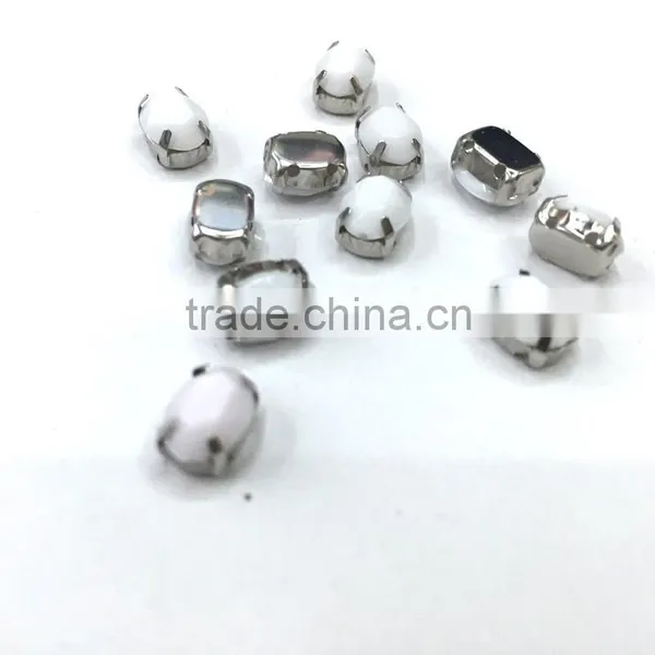 4*6 Oval Acrylic Rhinestone Metal Claw Diamante Bag Gems Sewing on Nail DIY Garment Accessories Jewerly Clear photo-2