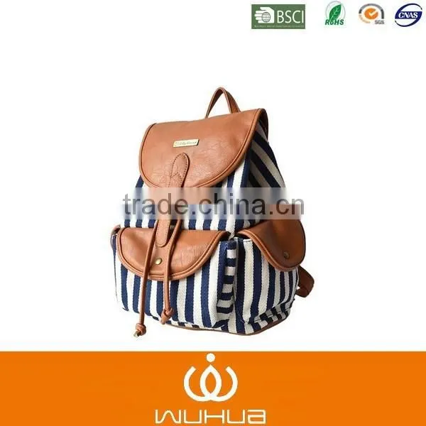 Your Gallery Women's Faux Leather and Canvas Tribal Stripe Print Canvas Backpack photo-2