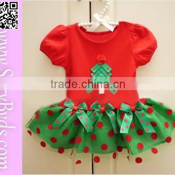 New Arrival Red and Green Fashion Wholesale Girls Christmas Dress photo-2