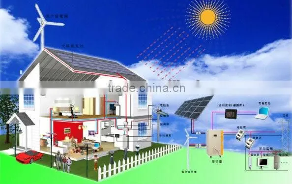 5000W hybrid solar wind system grid off