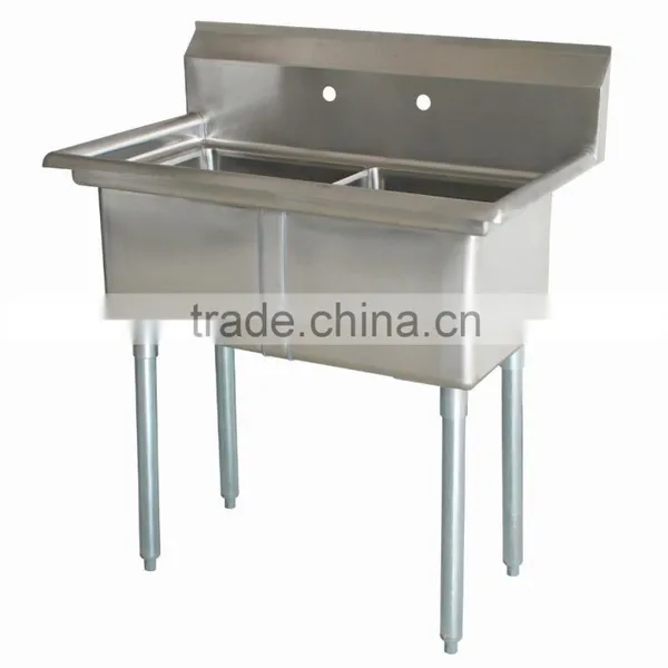 NSF and CSA Approval Two Compartments Stainless Steel Commercial Kitchen Sink photo-3