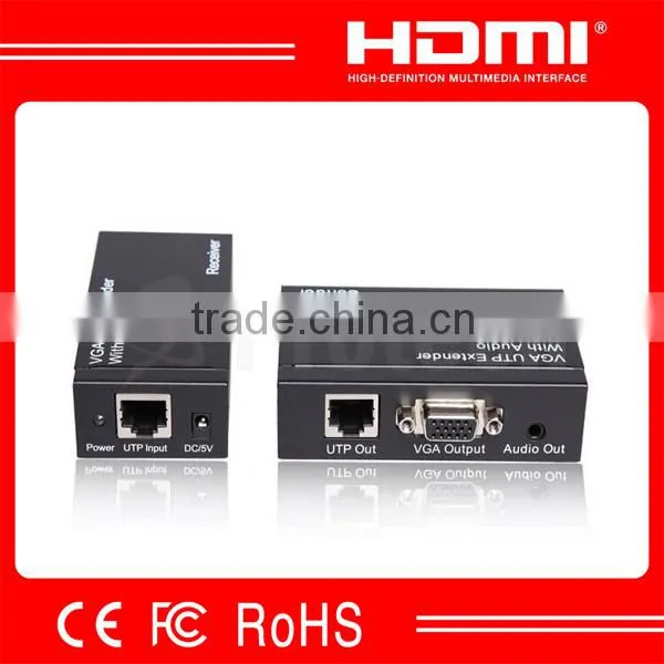 2 Ports Vga Splitter up to 300m Vga Utp Extender With Audio