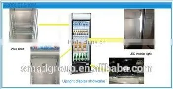 Glass Door Vertical Showcase,Display Supermarket Refrigerator for Beverage photo-4