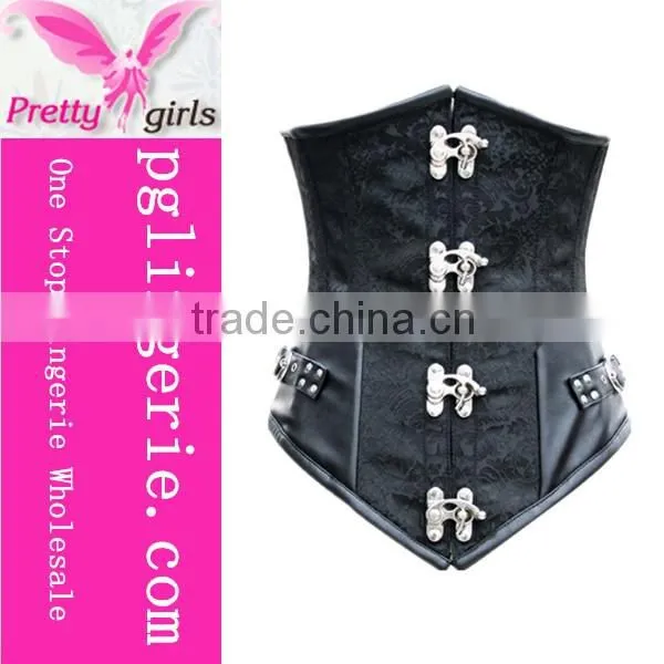 Wholesale Black 4 Steel Bone Latex Waist Trainer and Steampunk Corset photo-2