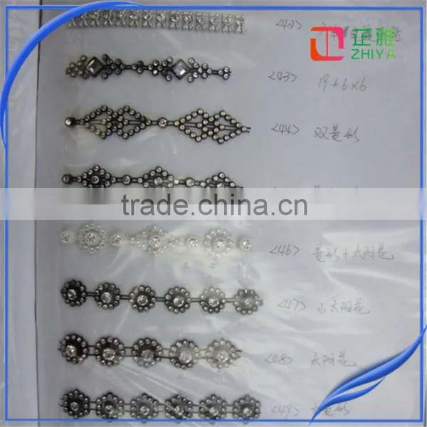 Trimmings Gold Rhinestone Wholesale Hat Bands Self-Adhesive Eyelet Knitting Lace photo-3