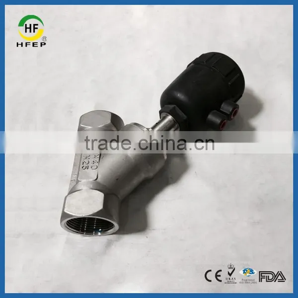 Thread Sanitary Single and Double Pneumatic Actuator Angle Seat Valve photo-3