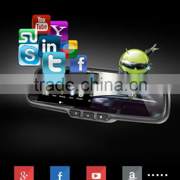 5.0 Inch Touch Screen Multifunctional Rear View Mirror Quad Core CPU Android 4.42system With OEM Bracket photo-4