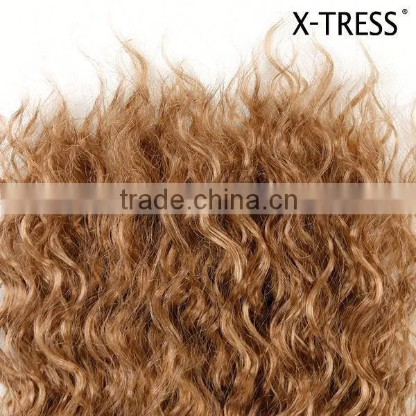 27 Strawberry Blond Modern Style Excellent Quality Long Curl High Tempreture Flame Retardant Synthetic Hair Extension Weaves photo-5