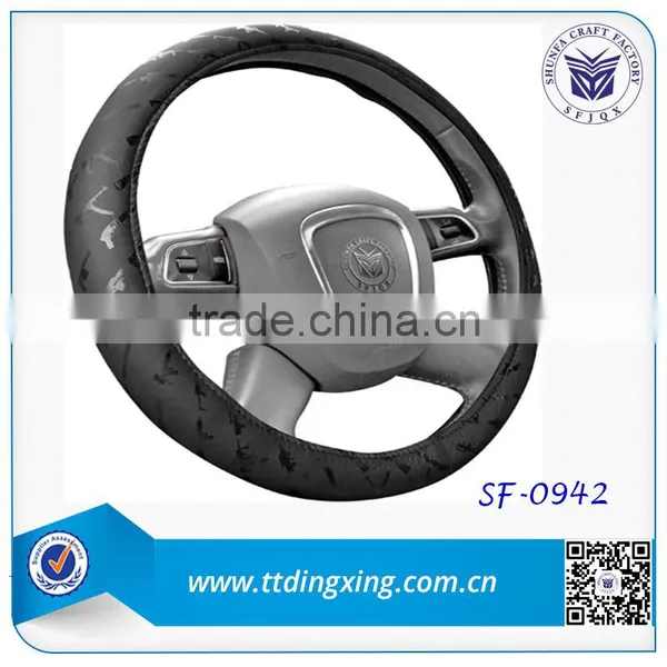 Fashion New Design Men Accessorries Black Fabric Car Steering Wheel Covers for Mitsubishi