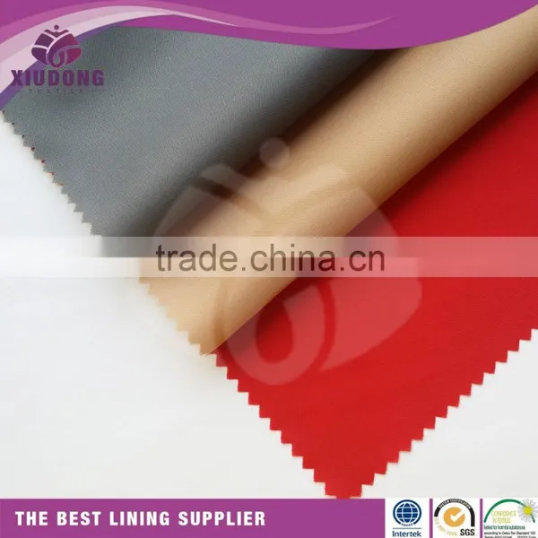 100% polyester twill taffeta soft lining fabric