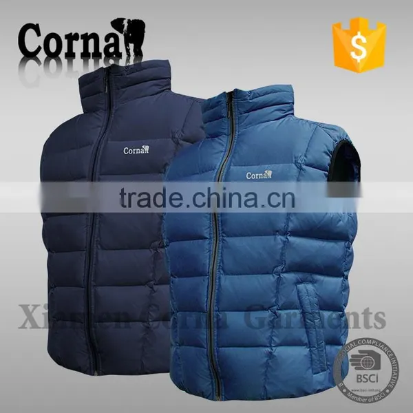 2015 Sleeveless Male Vest Outdoor Sport Down Feather Anti-wrinkle Waist Coat for Men photo-3