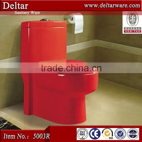 Green Ceramic Toilet,Ceramic Sanitary Ware, One Piece Color Bathroom Toilet photo-5