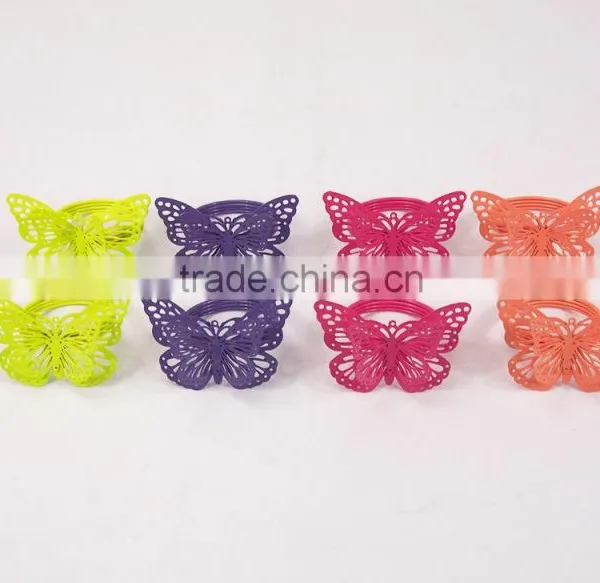 2016 New Butterfly Paper Wedding Party Napkin Ring Serviette Table Decor photo-3
