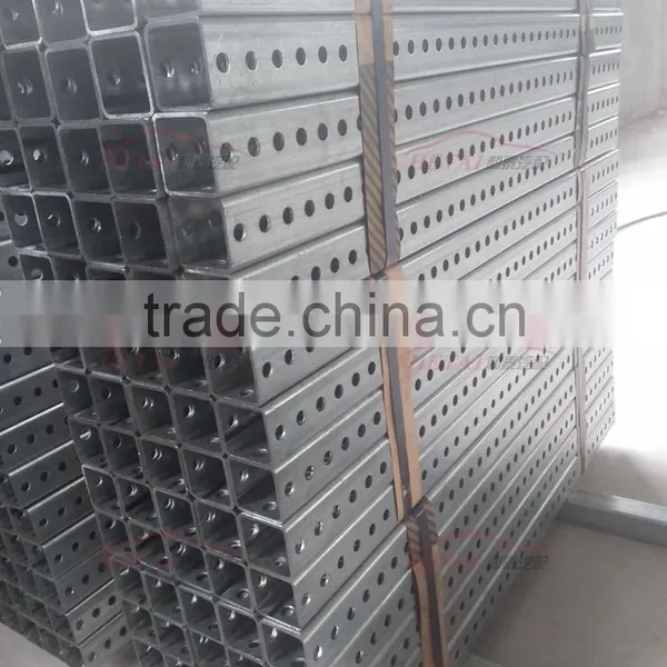 China Galvanized Stainless Steel Telescoping Square Tube With Hole