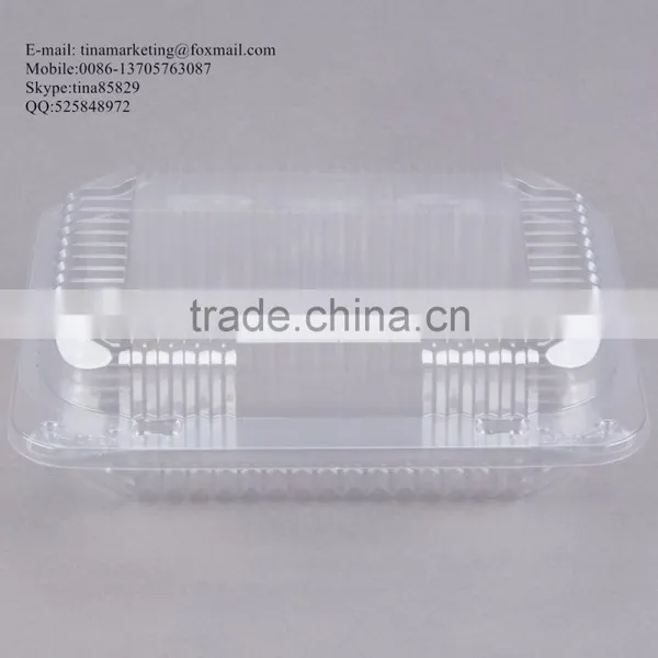 Durable OPS Clear Hinged Plastic Small Oblong Container/ Plastic Bakery Container/ Plastic Food Container for Take Out photo-4