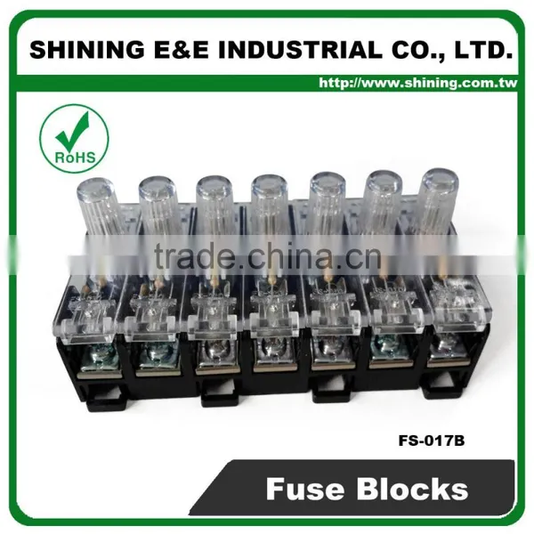 FS-017B 600V 10 Amp 7 Way Midget Type Din Rail Glass Fuse Holder photo-2