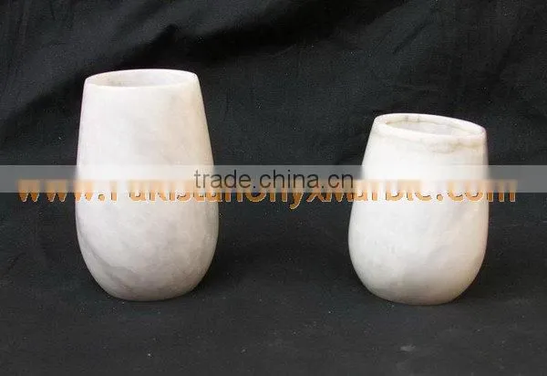 NEW MARBLE FLOWER VASES CARRARA ZIARAT WHITE photo-3