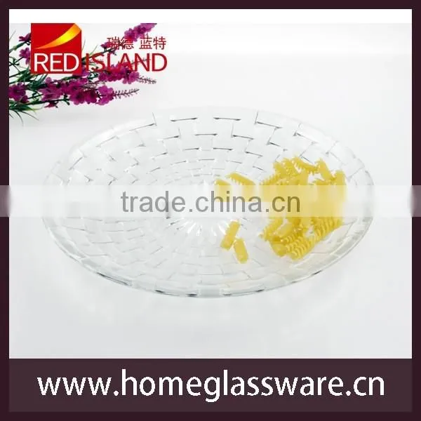 Embossed Weave Mesh Clear Depression Glass Plate 10'' 8" 7" photo-2