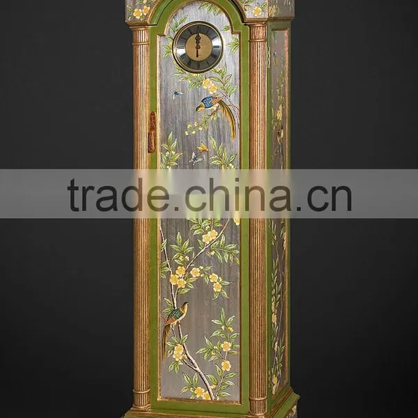 Noble Elegant Home Decorating Grandfather Clock , European Style Wooden Hand Painted Floor Clock, Gothic Wooden Clock photo-3