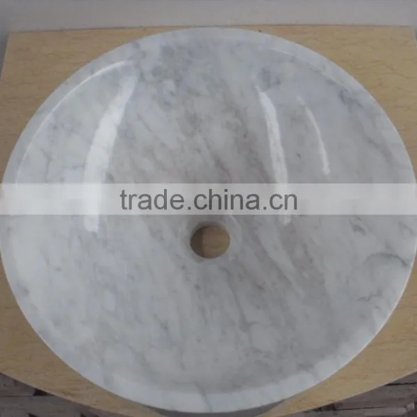 Carrara White Marble Sinks Round Basin Hot Sale photo-3