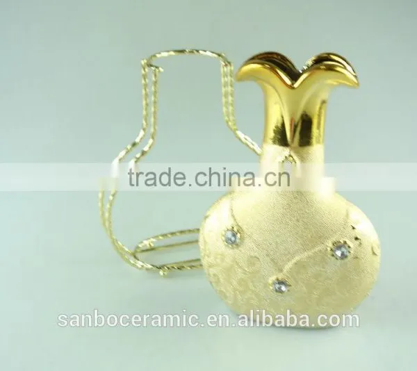 Wholesale Ceramic Craft, Electroplated Gold Ceramic Vase With Iron Stand photo-4